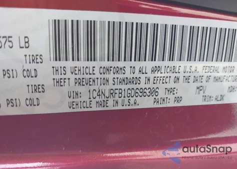 2016 Jeep Patriot High Altitude Edition from USA, damaged, VIN 1C4NJRFB1GD696306